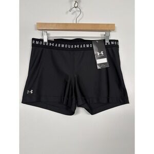 NWT Under Armour HeatGear Shorts Womens XL Black Compression Shorty 3 In